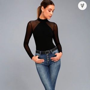 Lulus black mesh bodysuit. Size medium new with tags.